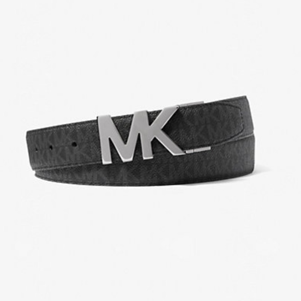 Michael Kors Belt Brown Signature Logo MK Buckle Fashion Accessory - Picture 14 of 14